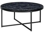 Couchtisch rund 80 cm Schwarz/Marmor Optik Schwarz