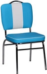 Polsterstuhl Metall/Kunstleder 47 x 45 x 90 cm gestreift Blau/Wei&szlig;