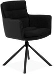 Stuhl Logan Stoffmix Lederoptik/Mikrofaser Anthrazit/schwarz Metallgestell...