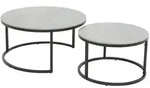 Beistelltisch Luis 2er Set 80x80/60x60 cm grau/schwarz