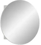 Bad Spiegelschrank Prisma-Riff rund Durchmesser 70 cm Spiegelglas Wei&szlig;
