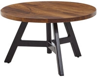 Couchtisch rund &Oslash; 60 cm Sheesham massiv/Schwarz