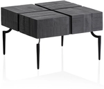 Couchtisch Akazie massiv 60 x 60 x 40 cm lackiert Schwarz