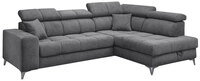 Ecksofa Sydney 282x86-105x198 grau Garnitur inkl. Kissen