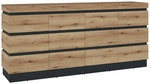 Sideboard Corte 201 x 92 cm Coast Evoke-Eiche-Dekor/Kosmos grau