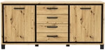 Sideboard Trondheim Metall 81,3 x 178,4 x 41,5 cm Artisan-Eiche-Dekor/Schwarz