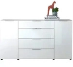 Kommode Santorin 180 x 99 cm Wei&szlig;/Glasfronten