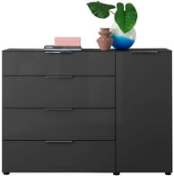 Kommode Santorin 135 x 99 cm Anthrazit/Glasfronten