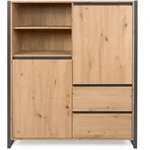 Highboard Denver Artisan Oak-Optik/Anthrazit 120 x 140 x 40 cm