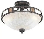 Quinta Deckenleuchte braun, mehrfarbig, 608100324, D/H: 42/32 cm, Metall