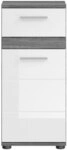 Standschrank Blake Rauchsilber/Wei&szlig; Hochglanz 35x79x31 cm