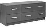 Kommode Robert 6 grau 121,8 x 50,8 x 40 cm