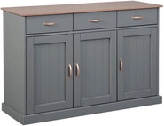 Kommode Niclas 4.1 Massivholz grau/braun 131x86x45 cm