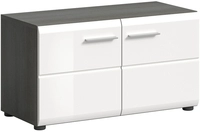 Garderobenbank Salsa, Holznachbildung, 80 x 44 x 37 cm Wei&szlig; Hochglanz