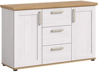 Sideboard Verona 129 x 40 x 80 cm Sibu L&auml;rche Wei&szlig;/Artisan Eiche Dekor