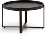 Couchtisch 60x35 cm Massivholz Mango/Metall schwarz
