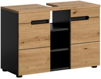 Waschbeckenunterschrank Canu 80 x 55 x 34 cm Kunststoff grifflos Stauraum Artisan