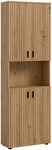 Hochschrank Bad Mone 60 x 30 x 192 cm melaminbeschichtet Braun/Schwarz Artisan Oak