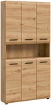 Mehrzweckschrank Ice 185 x 90 x 30 cm melaminbeschichtet Schwarz/Artisan Oak