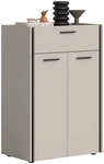 Schuhschrank Emil 106 x 75 x 37 cm Kunststoff melaminbeschichtet Kaschmir/Schwarz