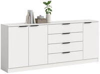 Kommode Kopenhagen 185 x 35 x 80 cm melaminbeschichtet Wei&szlig;/Schwarz