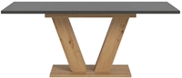 Esstisch Motion 150 x 90 x 76 cm S&auml;ulengestell melaminbeschichtet Grau/Artisan Oak