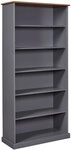 Regal Niclas Massivholz grau/braun 90x190x38,1 cm