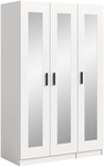 Dreht&uuml;renschrank Visby 120 x 56 x 194 cm 3-t&uuml;rig Spiegelglas Wei&szlig;