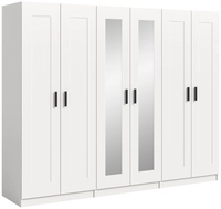 Dreht&uuml;renschrank Visby I 194 x 240 x 56 cm Wei&szlig;/Spiegel mittig
