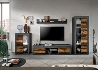 Wohnwand Jam 4-tlg. 310 x 40 x 169 cm Old Wood/Matera Nachbildung