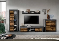Wohnwand Jam 4-tlg. 330 x 40 x 159 cm Old Wood/Matera Nachbildung