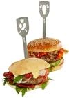 GEFU Hamburger-Spie&szlig;e TORRO 2er-Set | Edelstahl Burger-Spie&szlig;e mit Stier &