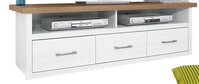 Lowboard Luca Pinie-Optik Wei&szlig;/Absetzung Tr&uuml;ffel 148 x 46 x 43 cm