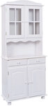 Buffet Adrian Massivholz Kiefer wei&szlig; 88x198x43 cm