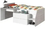 Parisot Halbhohes Hochbett Milky 1 wei&szlig; / grau