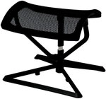 Fu&szlig;hocker Ottomann h&ouml;henverstellbar X-Gestell Textil/Kunststoff Netz 43 x 33 x