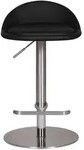 Barhocker Kunstleder/Metall h&ouml;henverstellbar 43 x 43 x 90 cm Schwarz/Silberfarbig