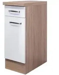 Unterschrank Valero Wei&szlig; Hochglanz/Braun 30x86x60cm