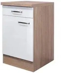 Unterschrank Valero Wei&szlig;/Braun 50 x 86 x 60 cm