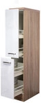 Demi-Apothekerschrank Valero Wei&szlig; Hochglanz/Braun 30x162x60cm