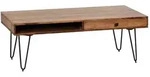 Couchtisch Tolna Massivholz Sheescham braun/schwarz 120 x 60 cm
