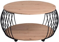 Couchtisch Lolo Durchmesser 80cm Eiche Artisan / schwarz