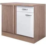 Unterschrank Valero Braun/Wei&szlig; Hochglanz 110x86x60cm