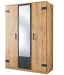 Dreht&uuml;renschrank Cork Plankeneiche Nachbildung/Absetzung Graphit Nachbildung