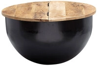 Couchtisch 60 x 60 cm Schwarz/Mango massiv