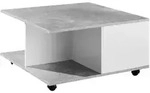 Couchtisch 70 x 70 x 36 cm quadratisch Zementgrau/Wei&szlig;