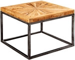 Couchtisch 55x55 cm Mangoholz massiv/Metall