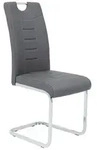 Stuhl Ruby Lederlook Grau/chromfarbig