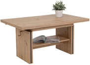 Couchtisch Hilmar, Eiche hell, mit Ablage / 2 Ansteckplatten