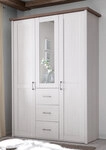 Dreht&uuml;renschrank Luca Pinie-Optik Wei&szlig;/Absetzung Tr&uuml;ffel 150 x 212 x 62 cm